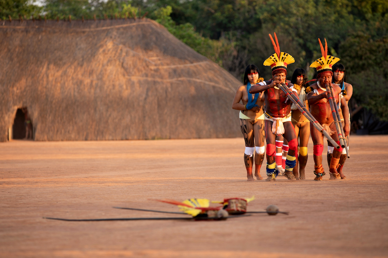 Ritual com dança tradicional de povos do xingu
